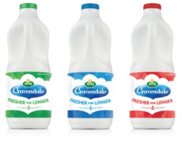 Cravendale milk bottles